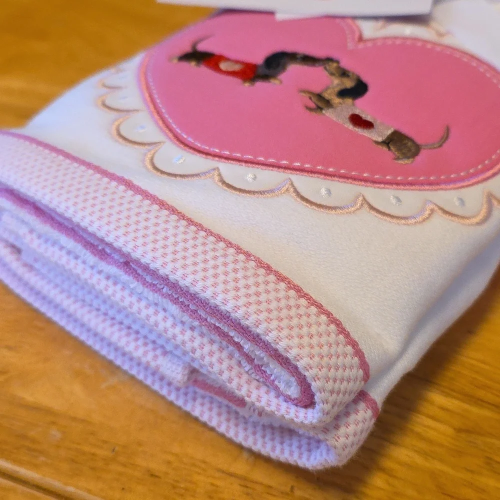 Daschund Valentine's Heart Hand Towel Set
